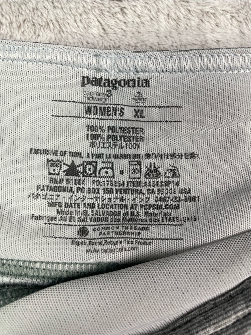 Patagonia Womens Capilene 3 Midweight Legging XL Gray Green Base Layer Pants - Picture 4 of 10